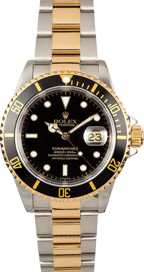 rolex submariner two tone black dial